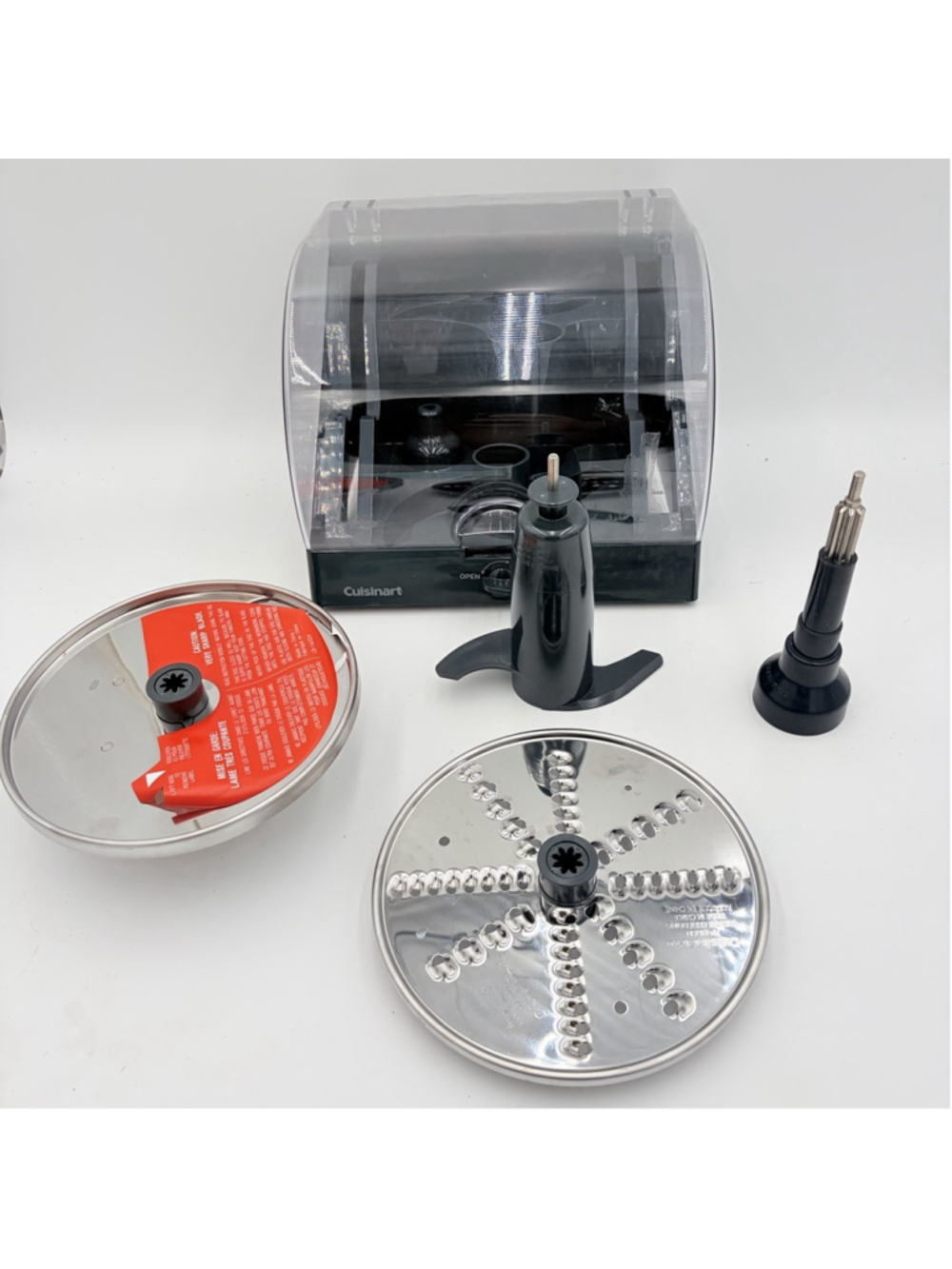 CUISINART FP-13 Food Processor Parts Lot Storage Case 2 Discs Blade Stem